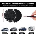 thumbnail image 2 of Yazoeia 2 Pack Bling Car Cup Coaster, 2.75 Inch Rhinestone Silicone Auto Cup Holder Insert Coaster, Anti Slip Crystal Soft Rubber Cup Pad, Universal Vehicle Accessories for Women (Black), 2 of 6