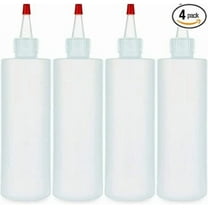 Squeeze Bottles 8 Ounce for Sauces, Olive Oil, Ketchup, Mustard, Syrup - Plastic Dispenser Container for Kitchen/ Cooking, BPA Free Condiment Bottle (Pack of 4)