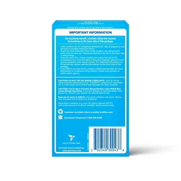 Durex Condom XXL Longer & Wider Natural Latex Condoms, Extra Wide Fit, 12 Count - Ultra Fine & Lubricated (Packaging May Vary)