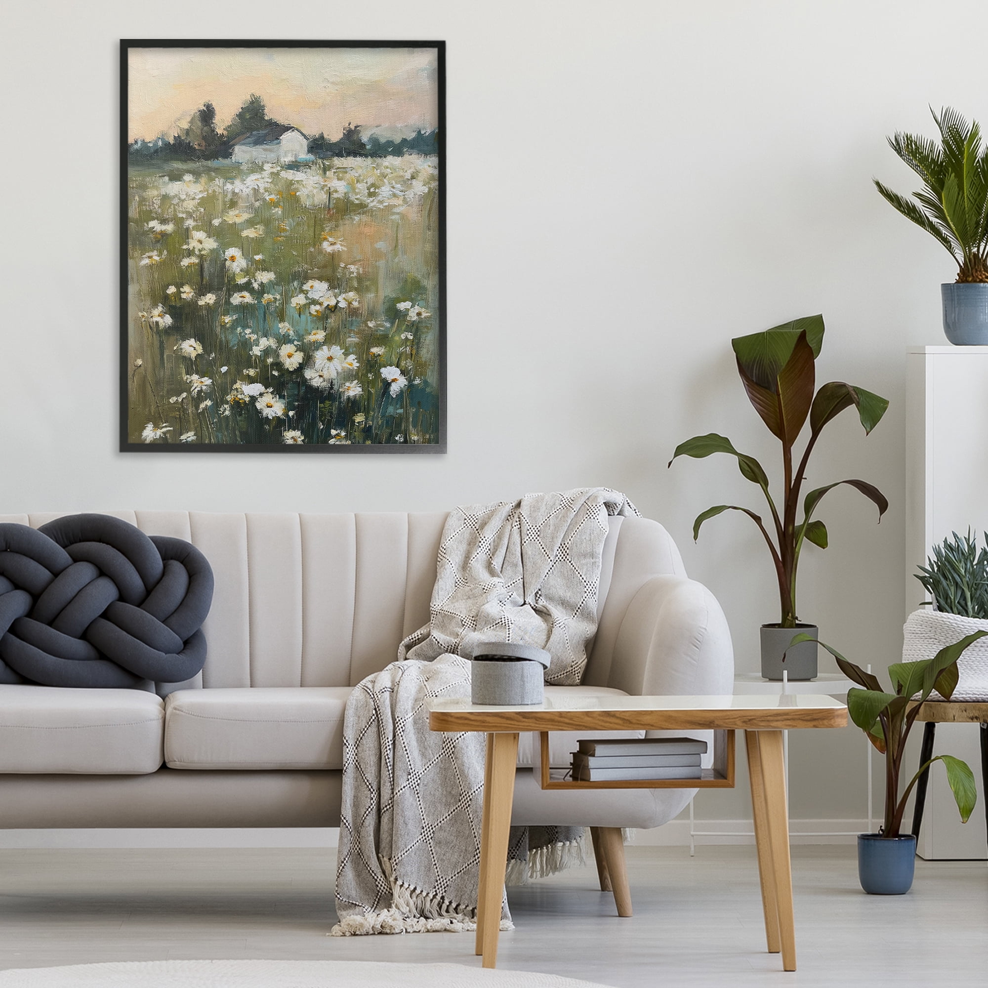 Stupell Industries Expressive Endless Daisies Black Framed Giclee Art, design by Svetlana Aleynikova