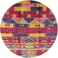 thumbnail image 1 of Ahgly Company Indoor Round Mid-Century Modern Crimson Red Oriental Area Rugs, 5' Round, 1 of 6