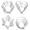 thumbnail image 1 of Beille 12pc Stainless Steel Cookie Cutters Baking Supplies Kitchen Essentials, Assorted Shapes (Dishwasher Safe), 1 of 8
