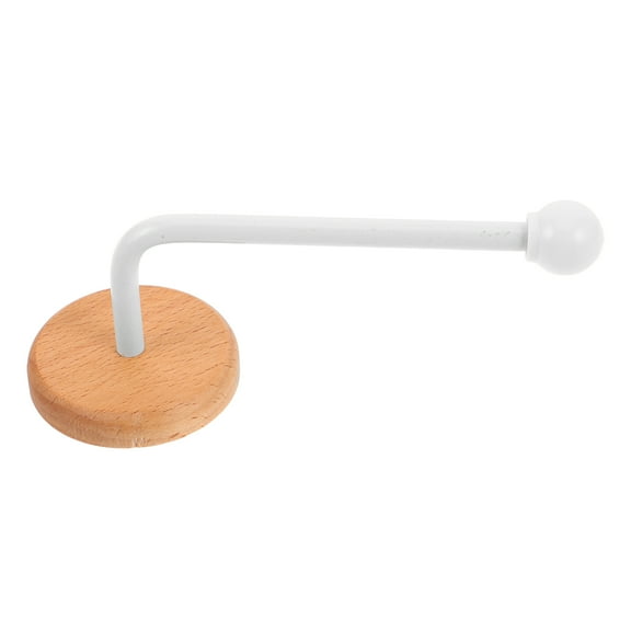 FRCOLOR Wooden Hair Accessory Organizer for Girls with Ponytail Holder Hooks Beige Wall Mounted No Drill Storage Solution