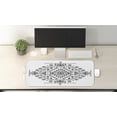 thumbnail image 2 of Mexican Computer Mouse Pad, Maya with Prehistoric Geometric Form Triangles Lines and Squares Print, Rectangle Non-Slip Rubber Mousepad Large, 31" x 12" Gaming Size, Black White, by Ambesonne, 2 of 2