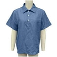 thumbnail image 4 of Annhoo Dressy Shirts for Men Casual Solid Color Pullover Collared with Button Short Sleeve Tops Golf Clothes, 4 of 4