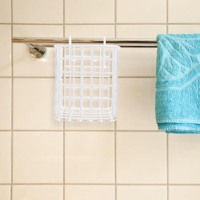 HINTRMENT Panier Suspendu en Métal Blanc avec Étagère de Rangement pour Garage 1Pcs