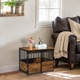 thumbnail image 6 of Zephypaws Wooden Dog Crate Furniture 2-Door 31.4" Kennel for Dogs with Cushion Rustic Brown, 6 of 10