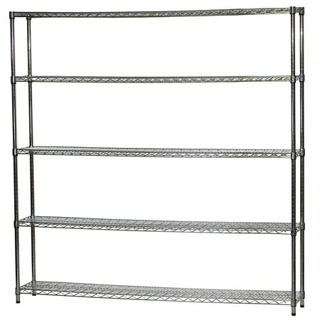 

Chrome Wire Shelving with 5 Shelves - 12 d x 72 w x 84 h (SC127284-5)