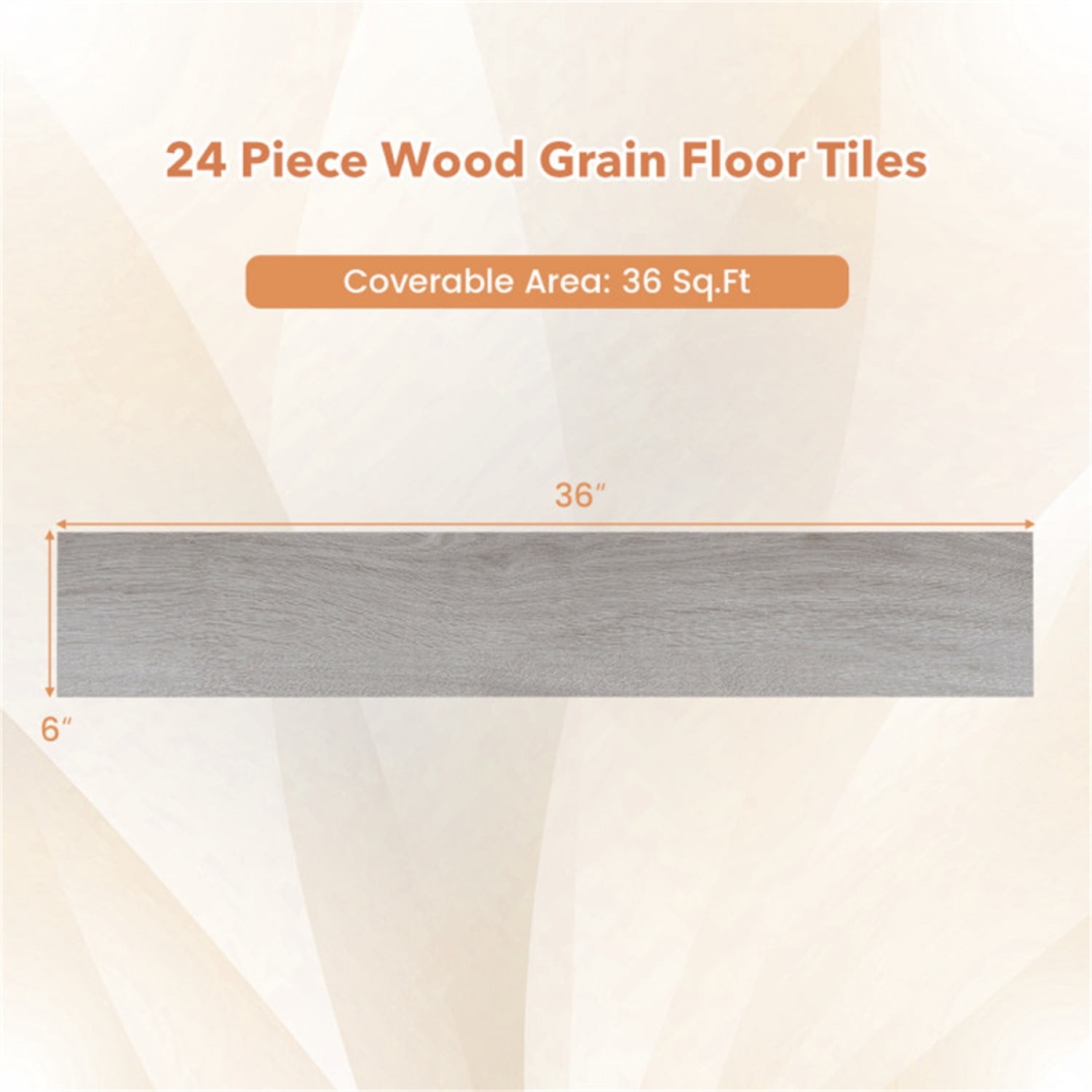 48 Pack Gray Wood Look Vinyl Plank Flooring 36 Sq Ft Waterproof PVC Floor Tiles for Home