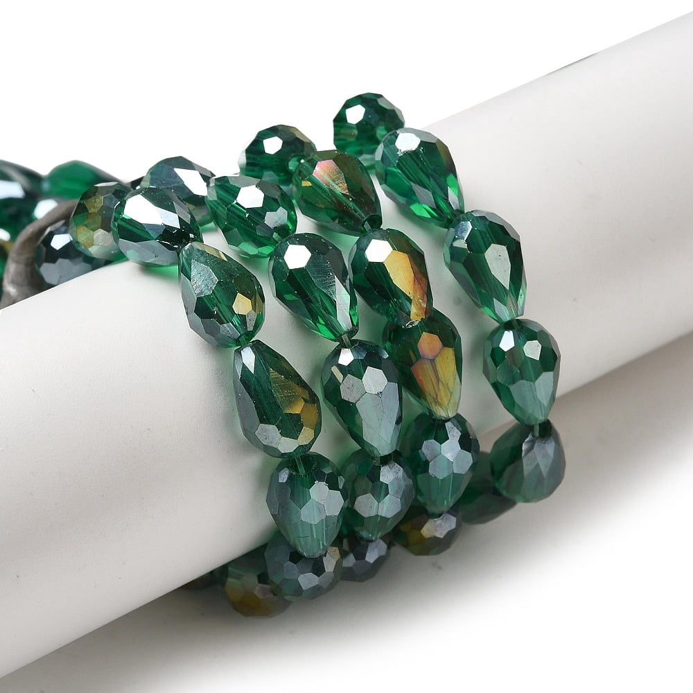 20strands Electroplate Glass Beads Strands AB color Faceted Teardrop Mixed color 12x8mm 58pcs/strand 26.5 inch