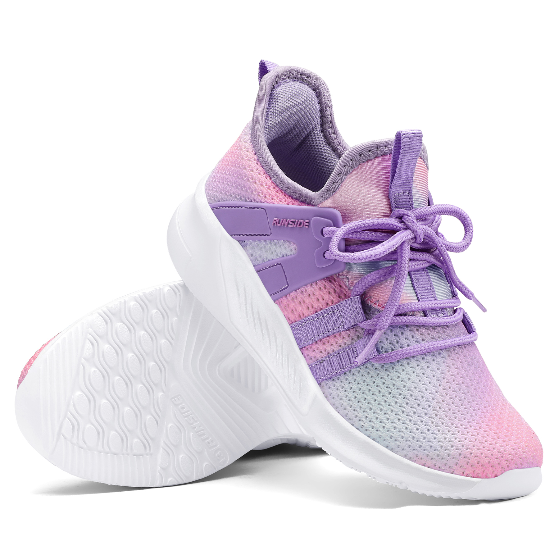 GYMEPIC Girls Gradient Fashion Sneakers Breathable Lightweight Lace-up Running Walking Shoes for Toddler/Little Kid/Big Kid