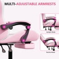 thumbnail image 6 of Mr IRONSTONE Ergonomic Gaming Chair with Massage Lumbar Support and Footrest, Heavy Duty 400lbs Computer Chair for Adults, Pink/White, 6 of 8