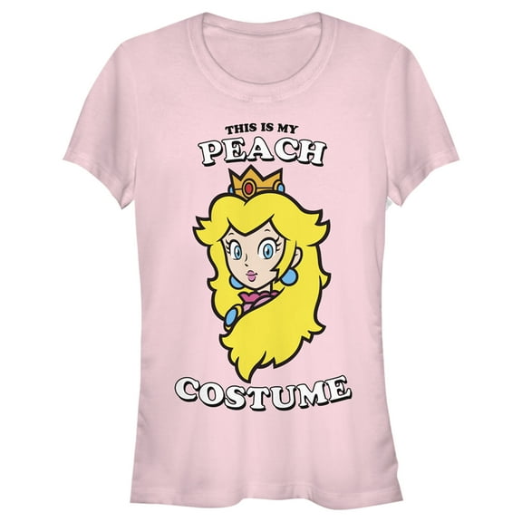 Junior's Nintendo This Is My Peach Costume  Graphic Tee Light Pink Large