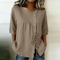 thumbnail image 1 of Uootdi Ruffle Trim Vests Women V Neck Sleeveless Button Front Casual Loose Lightweight Soft Comfy Summer Wear Tops Gift, 1 of 7