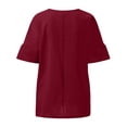 thumbnail image 5 of Ediodpoh Womens Loose 1/2 Long Sleeve Blouse Tops Solid Casual Short Sleeve Shirt Blouse Womens Tops Casual XXXXL, 5 of 5