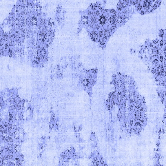 Ahgly Company Indoor Square Abstract Blue Modern Area Rugs, 6' Square