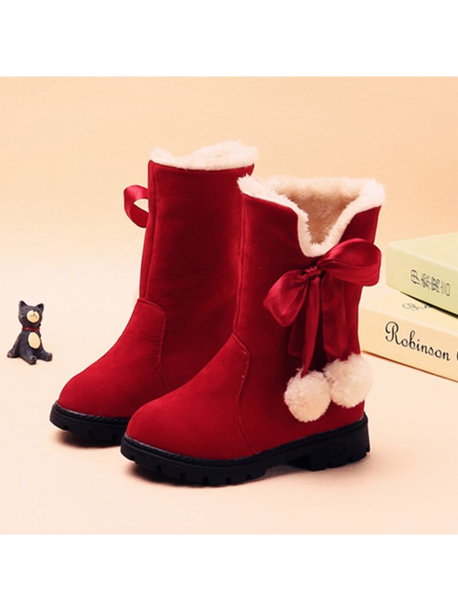 light winter boots on Daeful Daeful Girls Snow Boots Outdoor Winter Kids Shoes Slip On Walmart Com Walmart Com
