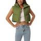 thumbnail image 1 of Chaleco acolchado ligero de mujer INSPIRE CHIC con cuello alto y cremallera, chaleco corto, talla XL, color verde ejército, 1 of 6