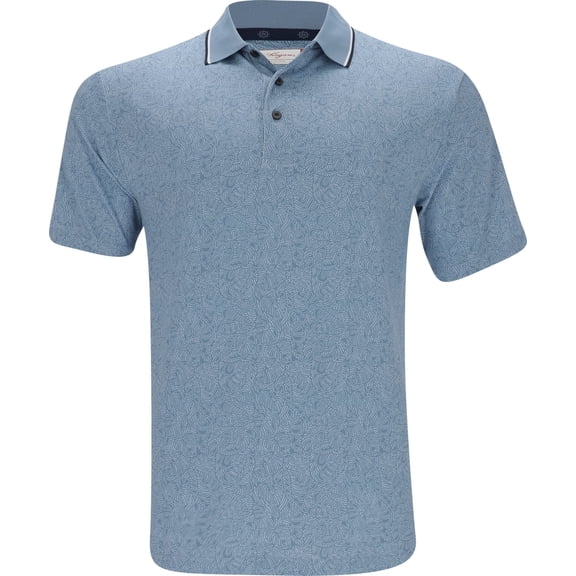 Ben Hogan Textured Botanical Print Ashleigh Blue Shirt Men XXL