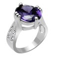 thumbnail image 1 of Alamode LO2088-10 Women Rhodium Brass Ring with AAA Grade CZ in Fuchsia - Size 10, 1 of 1