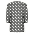 thumbnail image 6 of EchfiProm Womens Relaxed Fit Tops T-Shirts Gray Crew Neck Pullover Polka Dot Winter for Women, 6 of 7
