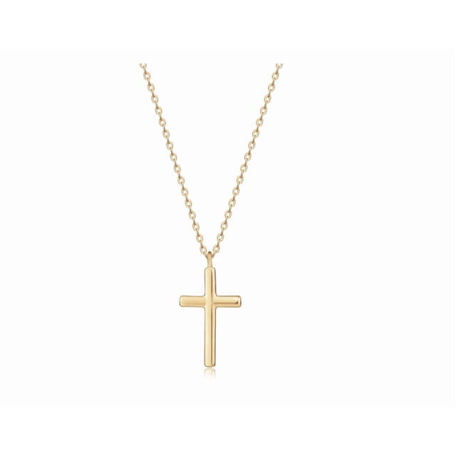 Collar Xtellar Cruz Mujer Dije Cadena Oro 18k Elegante
