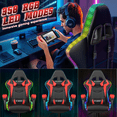 thumbnail image 5 of Bigzzia Gaming Chair with LED Lights Ergonomic Office Chair for Adults and Kids - Adjustable Height, 360° Swivel, Headrest Support, Mesh PU Leather, Black & Red, 5 of 8