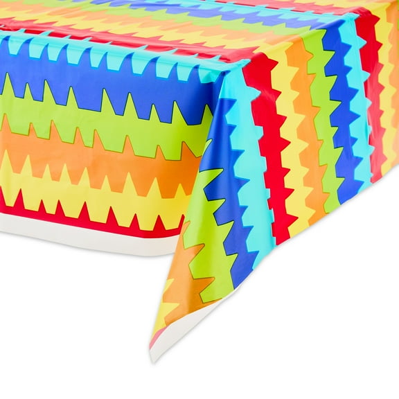 Rectangular 54" x 84" Fiesta Multicolor Plastic Tablecloth, by Way To Celebrate
