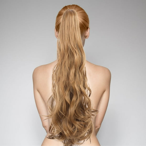 Xihbxyly Peluca de Cola de Caballo de Pelo Largo y Rizado, Estilo Europeo, Fácil de Sujetar, Ligera y Cómoda, con Diversos Colores y Estilos, para Uso Diario, Accesorio para Extensiones de Cabello.
