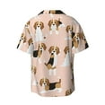 thumbnail image 2 of Gaeub Beagle Dog On Brown Men's Lapel Short Sleeve Shirt, Relaxed Fit Shirt, Soft and Breathable for Outdoors Party Travel - Large, 2 of 7