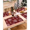 thumbnail image 3 of Christmas Placemats Set of 4, Winter White Snowflake Place Mats Red Chekc Plaid Placemat Table Decoration for Kitchen Table Dinner Xmas Holiday Party Home Decor Indoor Outdoor 13x19 Inch, 3 of 9