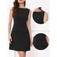 thumbnail image 2 of DARING DIVA Elegant Boat Neck Sleeveless A Line Dress S Black, 2 of 6