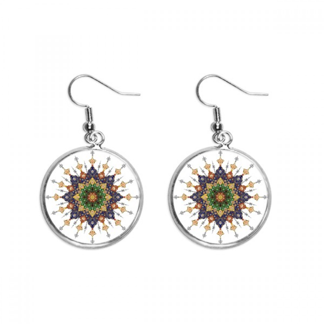 Flower Leaf Frame paralelo repetir el patron Pendientes pendientes de plata colgantes joyas señora Unbranded M