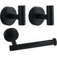 thumbnail image 1 of Juego de accesorios de baño, 3 toalleros, juego de papel higiénico, soporte de acero inoxidable para baño, cocina, baño negro STOL, 1 of 1
