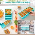 thumbnail image 3 of Lumikrypt 2 Pack 1/2 Cup Silicone Freezer Tray with Lid, Silicone Soup Freezer Mold with Stainless Steel Frame for Soup, Sauce & Broth, Meal Prep, BPA Free, 3 of 6
