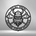 thumbnail image 5 of Real Men Battle Axe Ring Steel Sign Laser Cut Powder Coated Home & Office Metal Wall Decor Multiple Sizes & Colors, 5 of 5