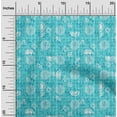 thumbnail image 1 of oneOone Cotton Jersey Aqua Blue Fabric Circle & floral Texture Diy Clothing Quilting Fabric Print Fabric By Yard 58 Inch Wide, 1 of 4