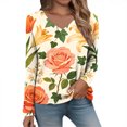 thumbnail image 3 of IMENGL Womens Long Sleeve Tops Casual Fashion Spring Summer d V Neck Loose Basic Long Sleeve Shirt for Women,M-XXXL, 3 of 7