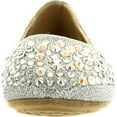 thumbnail image 3 of Link Girls Larisa-39K Rhinestone Ballet Ballerina Flats Shoes, 3 of 4