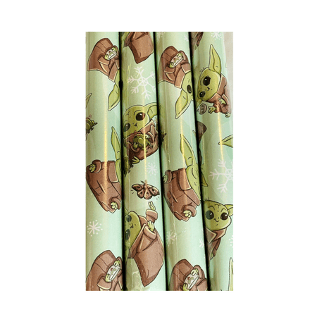 Star Wars Baby Yoda Wrapping Paper Jumbo Rolls, Birthday Christmas All Occasion Holiday Mandalorian Child Gift Wrap Roll Sheets Party Supplies Gifts Xmas Decorations(25 Sq Ft, 1 Roll)