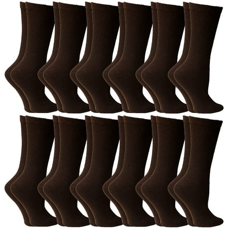 Yacht & Smith 12 Pairs Women's Diabetic Neuropathy Edema Socks, Cotton Crew, Medical Sock