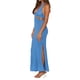 thumbnail image 5 of VISgogo Vestido Casual para Mujer, Color Sólido Sin Mangas Sin Espalda Slim-Fit Split Halter Vestido Largo VISgogo moda, 5 of 6