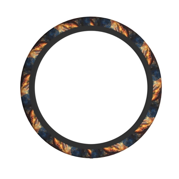 Galaxy Fire Dragon Neoprene Steering Wheel Cover, Stretchable Non-Slip Grip Protector, Universal Fit for Cars SUVs Trucks