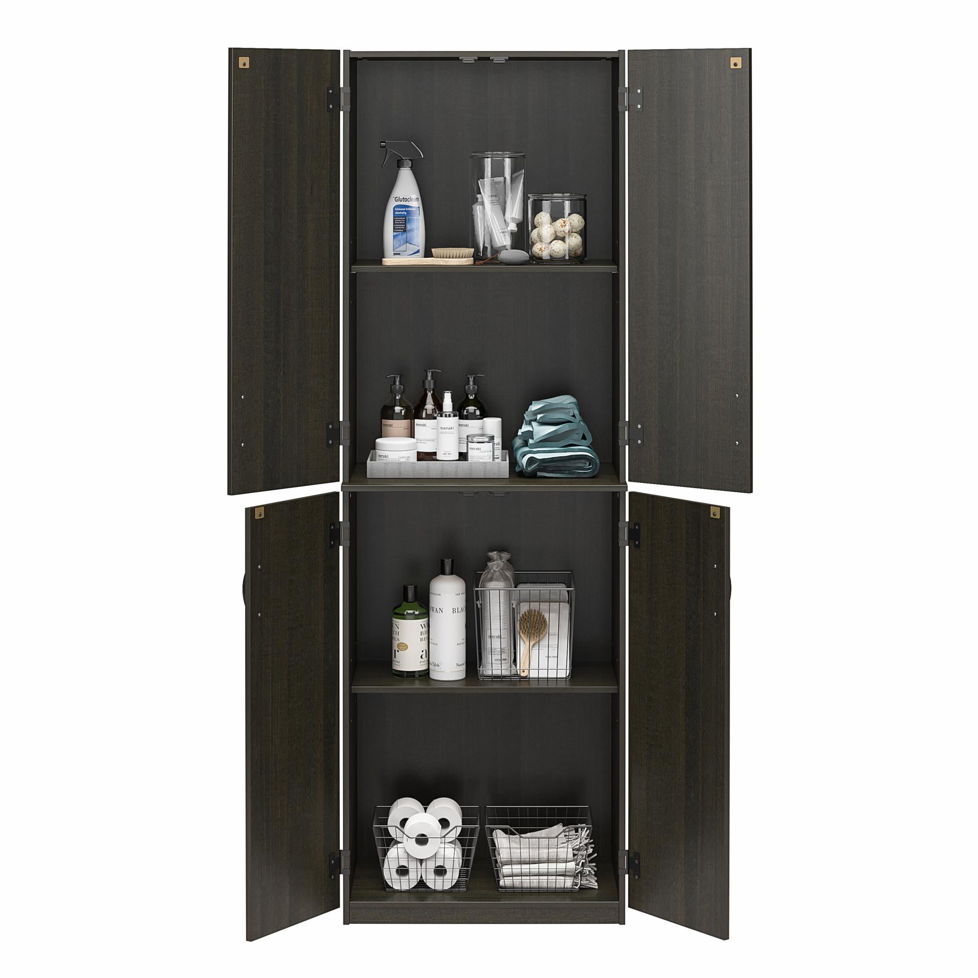 Mainstays 72" 4-Door Storage Cabinet, Espresso