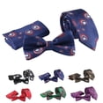 thumbnail image 2 of Bangcool Cravate Homme Modèle de Mode Paon Business avec Pochette Carrée et Nœud Papillon, 2 of 8