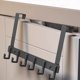 thumbnail image 4 of Ganchos para colgar puertas Organizador de metal | Estante de armario sin taladro | Almacenamiento que ahorra espacio de 6 ganchos para la entrada del baño del dormitorio | Resistente Negro Blanco, 4 of 5