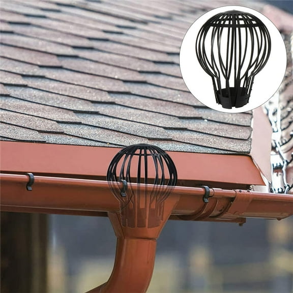 Kitandove Circular Black Plastic Drain Cover for Flat Roof Drain with Anti-Blocking Function 15.00X10.00X10.00Cm