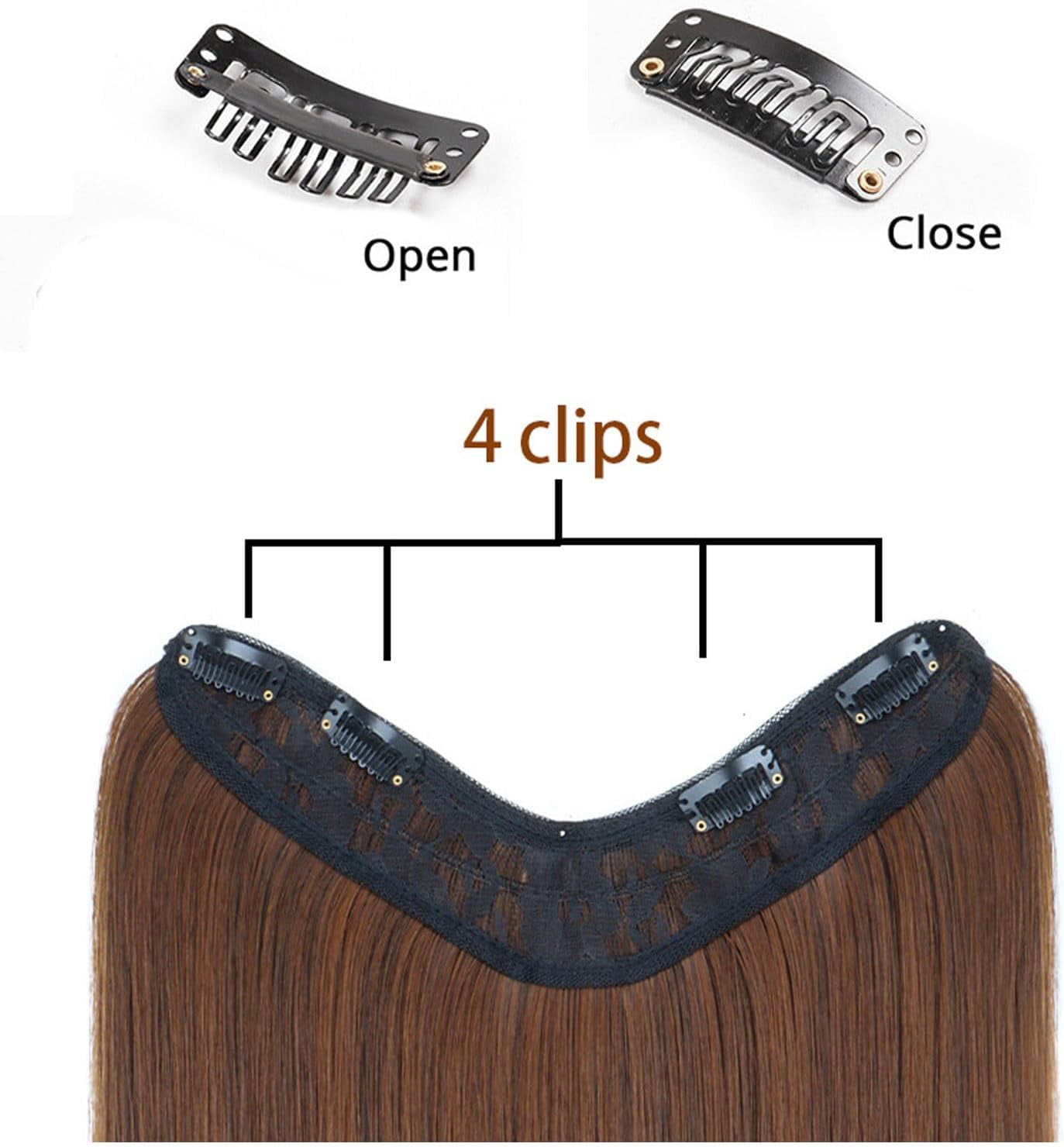 Aorsher One Piece Clip in Hair Extensions, U-Shaped Hair Extensions Weft with 4 Clips, 3/4 Full Head Long Straight Synthetic One Piece Thick Hairpieces for Women, Bleach Blonde Mix Ash Blonde, 24Inch