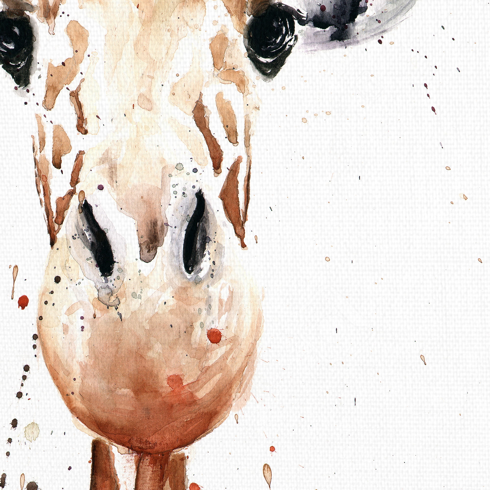 Masterpiece Art Gallery Giraffe Watercolor by Eric Sweet Canvas Art Print 24" x 36"