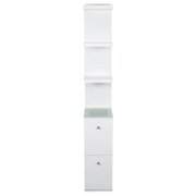 Impressions Vanity Slaystation Natalie Display Shelves with Drawers, Storage Cabinet (White)